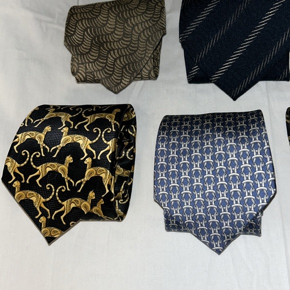 Hermes, Gianni Versace, Valentino Lot/7 Designer Ties Giorgio Armani, Lanvin Par - Picture 4 of 7